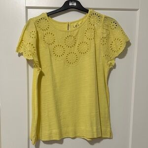 LOF Sunflower Yellow Eyelet Blouse
